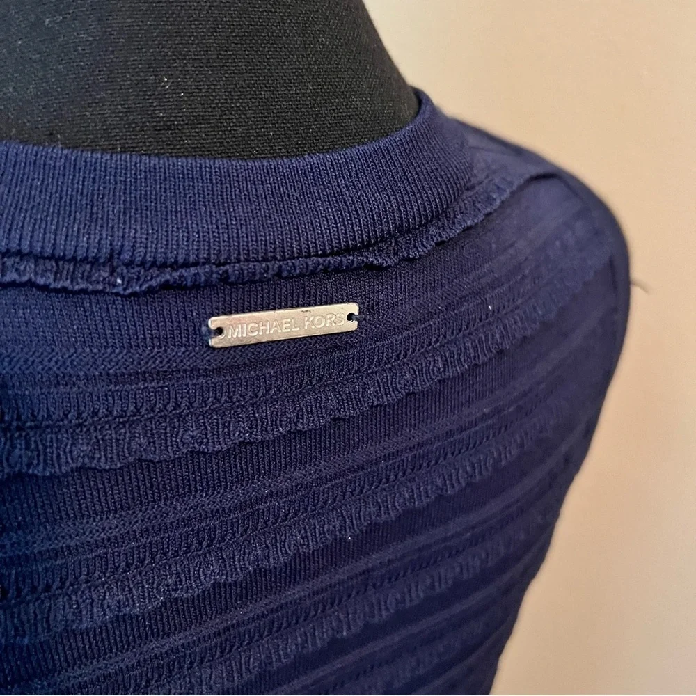 Michael Kors Navy Ruffled Tube Dress Size Medium
